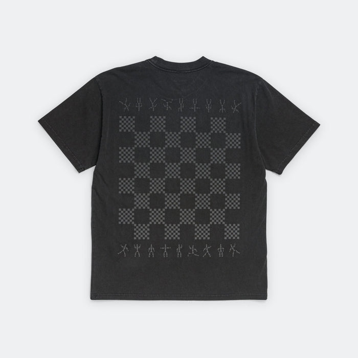 UP THERE X ATAB Lab 'Chess Board' Tee - Faded Coal/Reflective