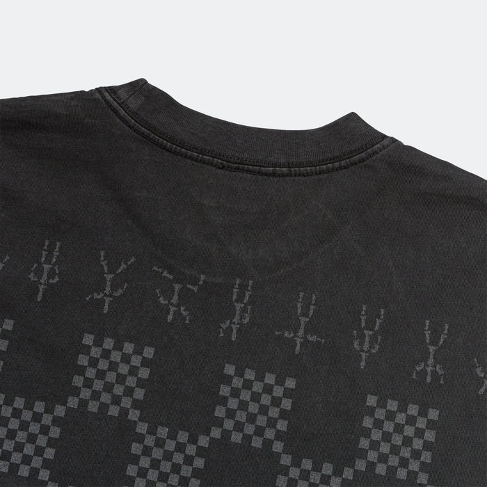 UP THERE X ATAB Lab 'Chess Board' Tee - Faded Coal/Reflective