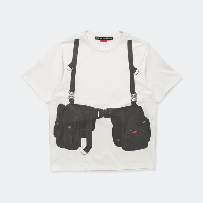 Utility Vest Trompe L'oeil T-Shirt - White