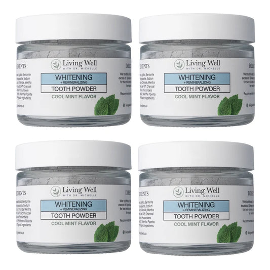 Whitening and Remineralizing Tooth Powder 1 year supply, four pack