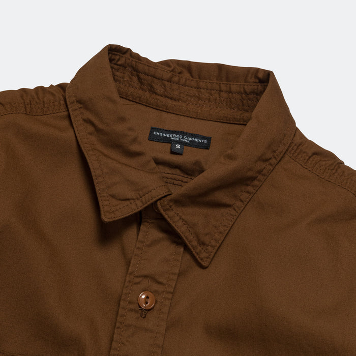 Work Shirt - Brown Cotton Micro Sanded Twill